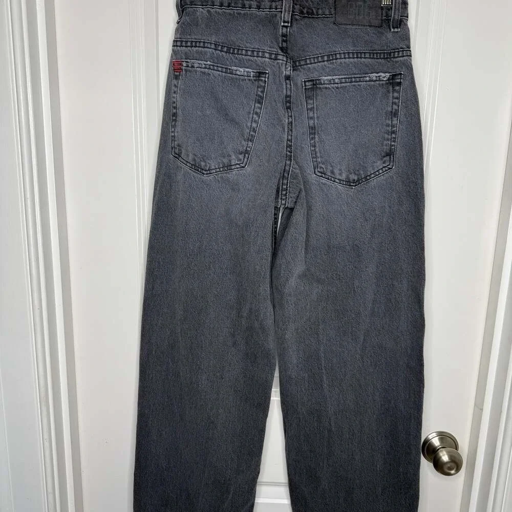 BDG Urban Outfitters Tapered Baggy Jeans Washed‎ Black High Rise Denim Womens 25